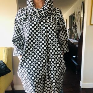 Joseph Ribkoff mod look black and white spring coat